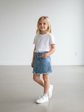 DL1961 Girl's Jenny Mini Jean Skirt Denim Twilight Star SIZE 4T Toddler kids